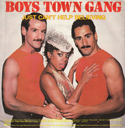 Boys Town Gang : Just Can't Help Believing (7", Single)