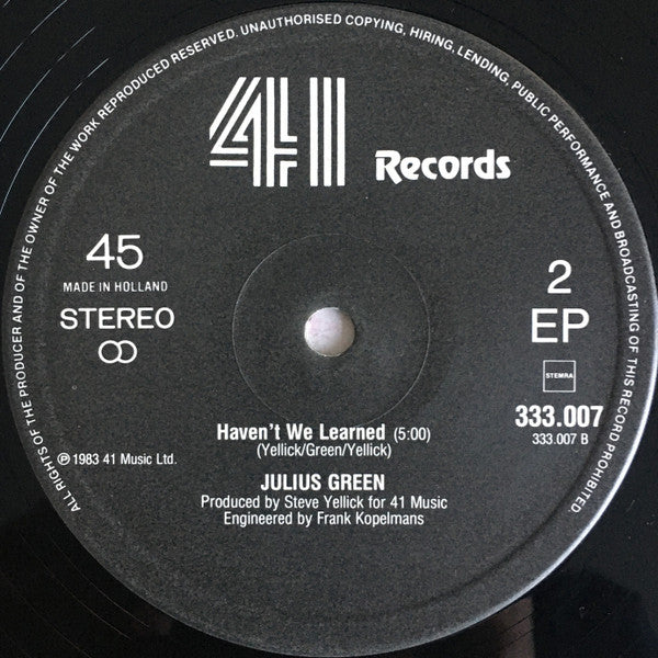 Julius Green : Haven't We Learned (12", EP, Maxi)