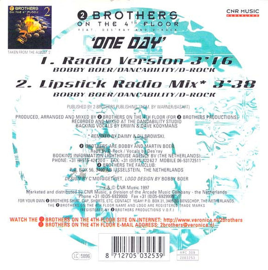 2 Brothers On The 4th Floor Feat. Des'Ray And D-Rock : One Day (CD, Single)