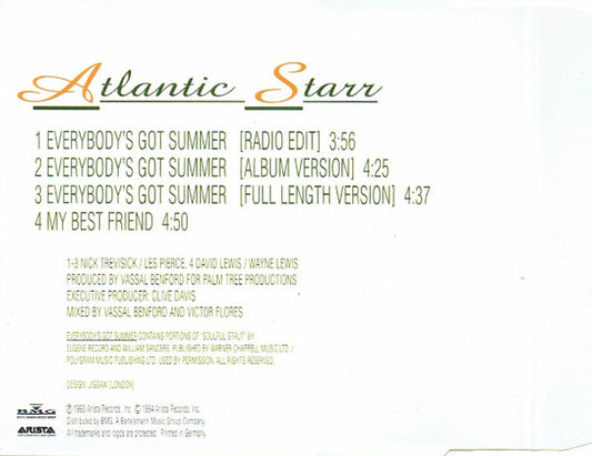 Atlantic Starr : Everybody's Got Summer (CD, Single)