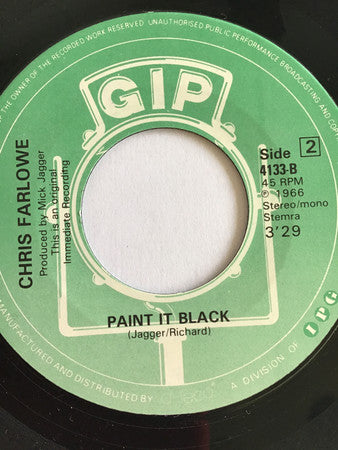 Chris Farlowe : Out Of Time / Paint It Black (7", Single)