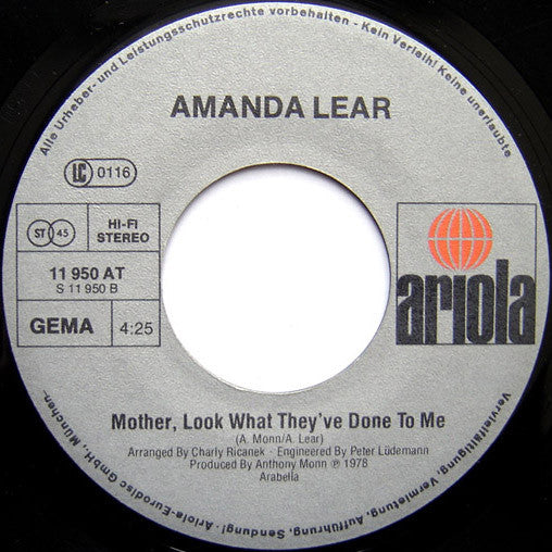 Amanda Lear : Follow Me (7", Single, Son)