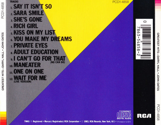 Daryl Hall & John Oates : Greatest Hits (Rock 'N Soul Part 1) (CD, Comp)