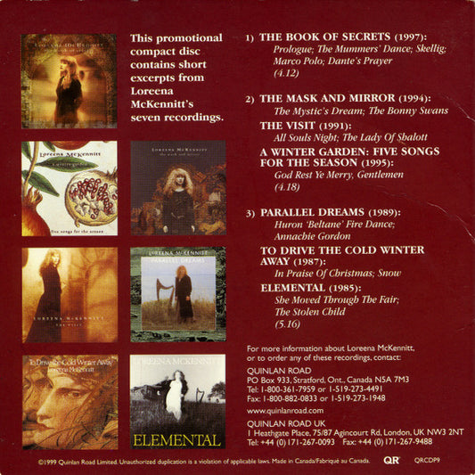 Loreena McKennitt : Sampler CD 9 • Full Catalogue • 1985-1997 (CD, Comp, Promo, Smplr)