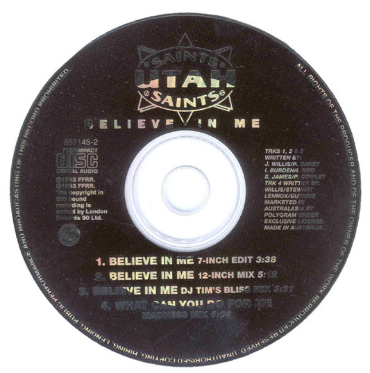 Utah Saints : Believe In Me (CD, Single)