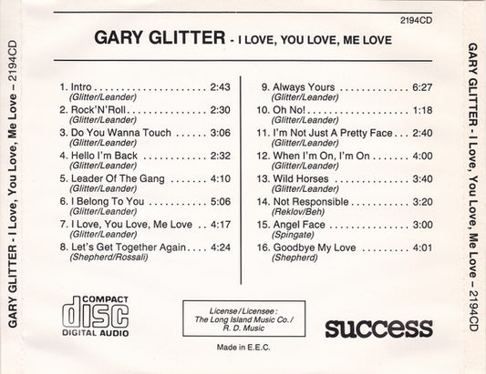 Gary Glitter : I Love, You Love, Me Love (CD, Comp)