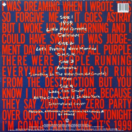 Prince : 1999 (2xLP, Album, RE)
