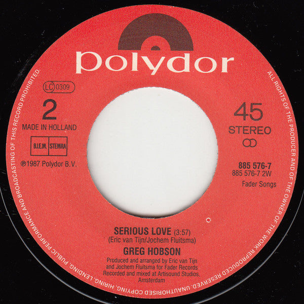 Greg Hobson : Love's Gonna Get You / Serious Love (7", Single)