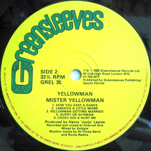 Yellowman : Mister Yellowman (LP, Album)