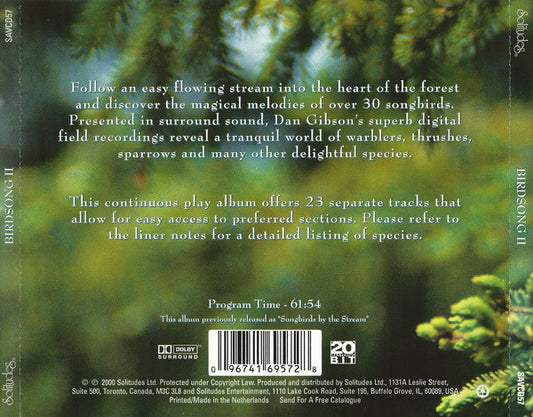 Dan Gibson : Birdsong II (CD, Album, RE)