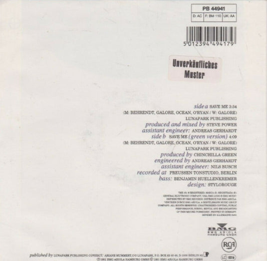 Chinchilla Green : Save Me (7", Single)