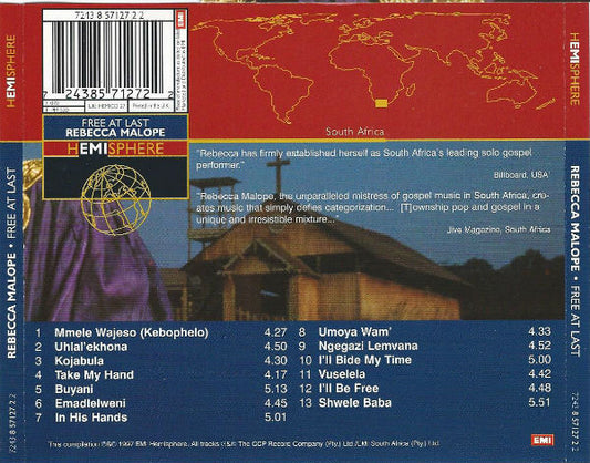 Rebecca Malope : Free At Last (South African Gospel) (CD, Comp)