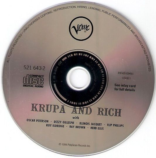 Gene Krupa - Buddy Rich : Krupa And Rich (CD, Album, RM)