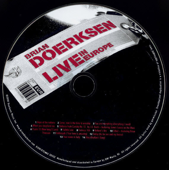 Brian Doerksen : Live In Europe (CD, Album)