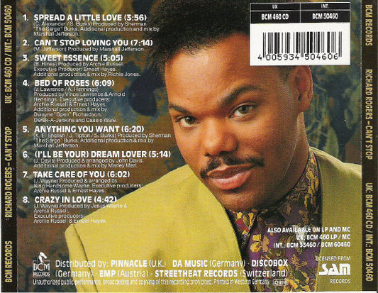 Richard Rogers : Can't Stop (CD, Album)