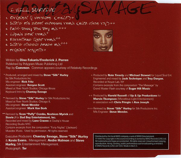 Chantay Savage : I Will Survive (CD, Single)
