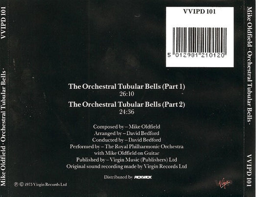 Royal Philharmonic Orchestra With Mike Oldfield Conducted By David Bedford : The Orchestral Tubular Bells (CD, Album, RE)