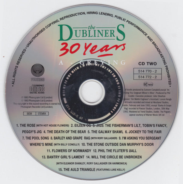 The Dubliners : 30 Years A-Greying (2xCD, Album)