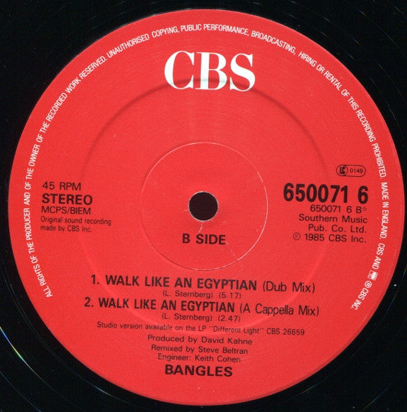 Bangles : Walk Like An Egyptian (12", Single)