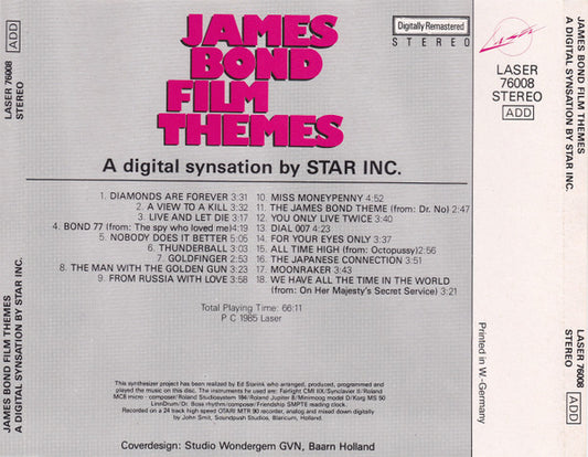 Star Inc. : James Bond Film Themes - A Digital Synsation By Star Inc. (CD, Album)
