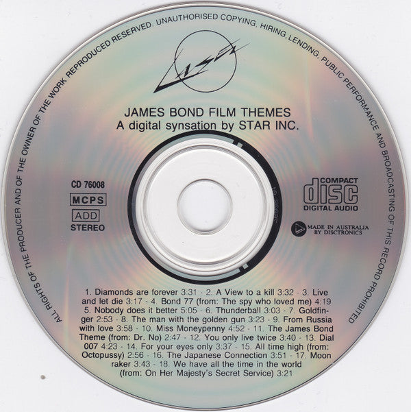 Star Inc. : James Bond Film Themes - A Digital Synsation By Star Inc. (CD, Album)