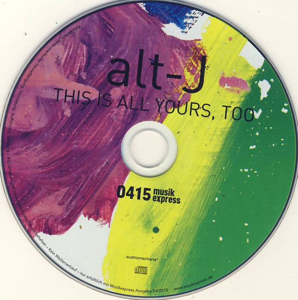 Alt-J : This Is All Yours, Too (CD, EP, Promo)