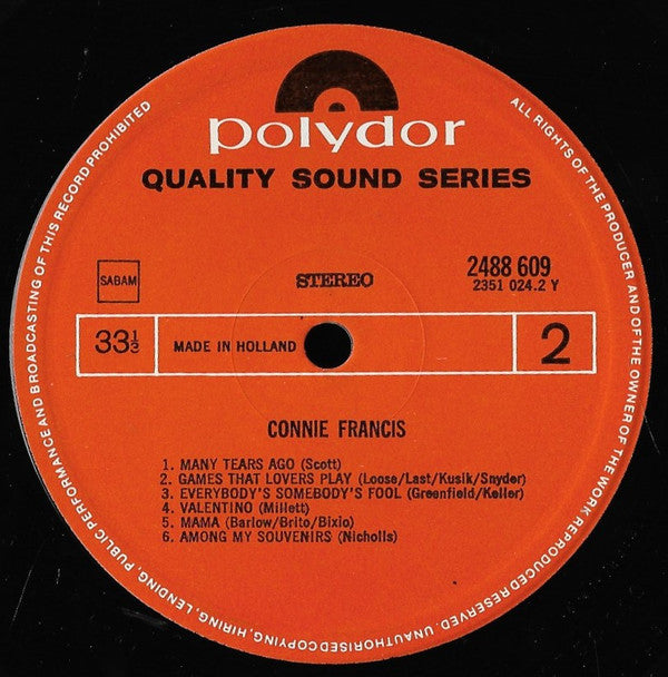 Connie Francis : Connie Francis (2xLP, Comp)