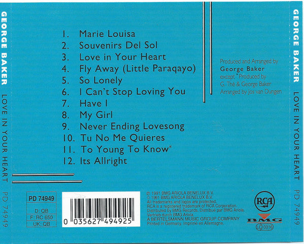 George Baker : Love In Your Heart (CD, Album)