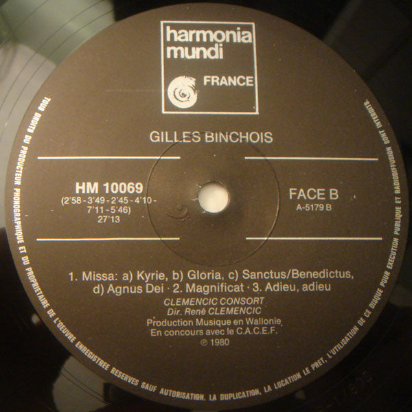 Gilles Binchois / Clemencic Consort : Chansons,Rondeaux, Ballades, Missa, Magnificat (LP, Album, Gat)