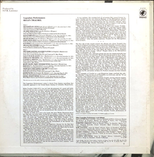 Helen Traubel : Arias From Don Giovanni, Alceste, Die Walkure, Lohengrin, La Gioconda And A Recital Of Songs (LP, Comp, Mono)