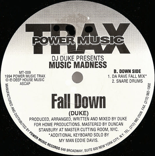 DJ Duke Presents Music Madness : Fall Down (12")