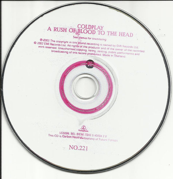 Coldplay : A Rush Of Blood To The Head (CD, Album)