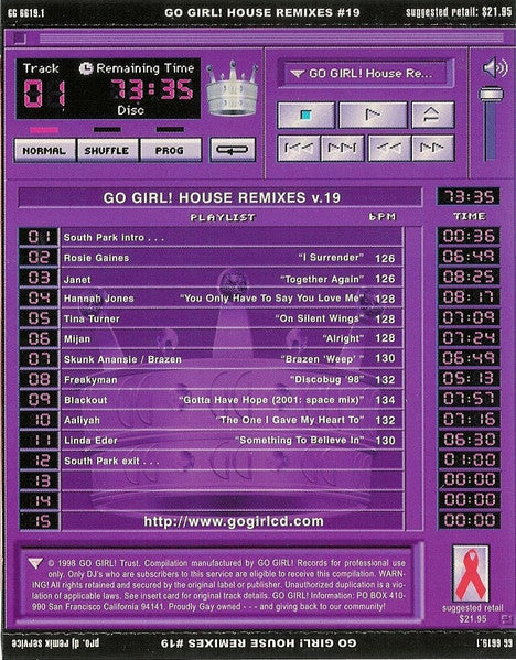 Various : Go Girl! House Remixes Vol. 19 (CD, Comp)