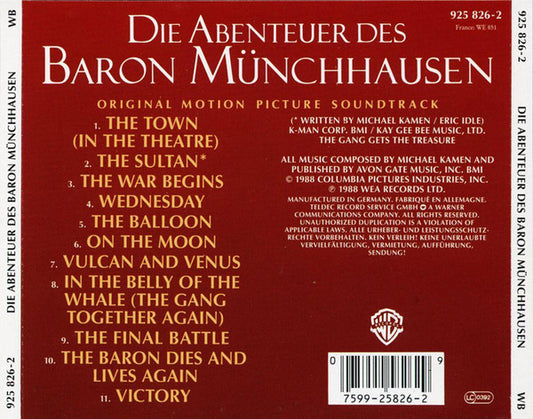 Michael Kamen : Die Abenteuer Des Baron Münchausen (Original Motion Picture Soundtrack) (CD, Album)