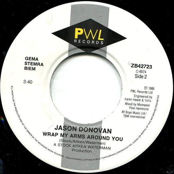 Jason Donovan : Too Many Broken Hearts (7", Single)