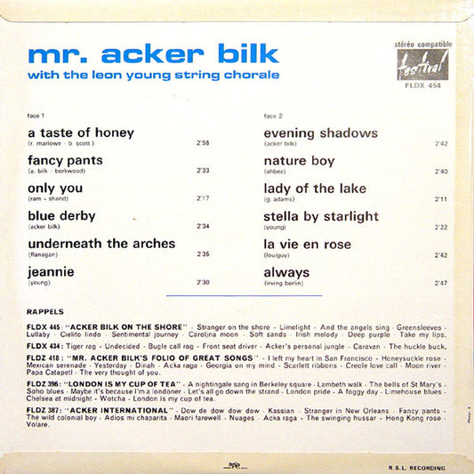 Acker Bilk : Mr Acker Bilk With The Leon Young String Chorale (LP, Album)
