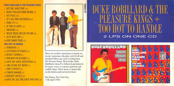 Duke Robillard And The Pleasure Kings : Too Hot To Handle (CD, Comp)