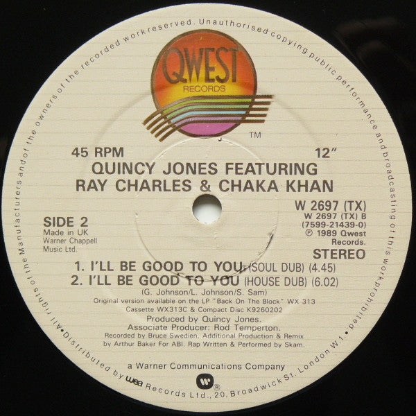 Quincy Jones : I'll Be Good To You (12")