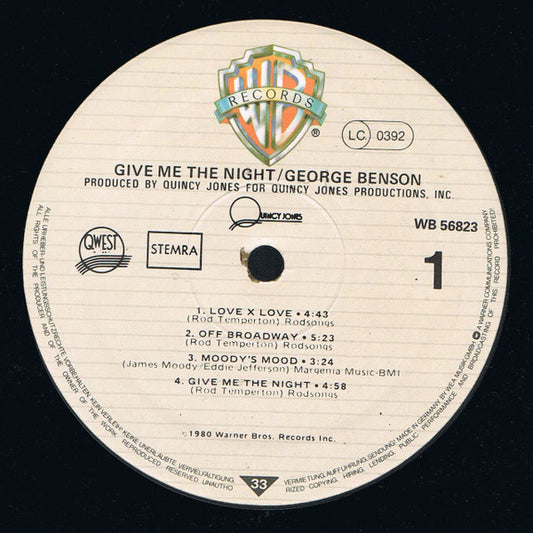George Benson : Give Me The Night (LP, Album)