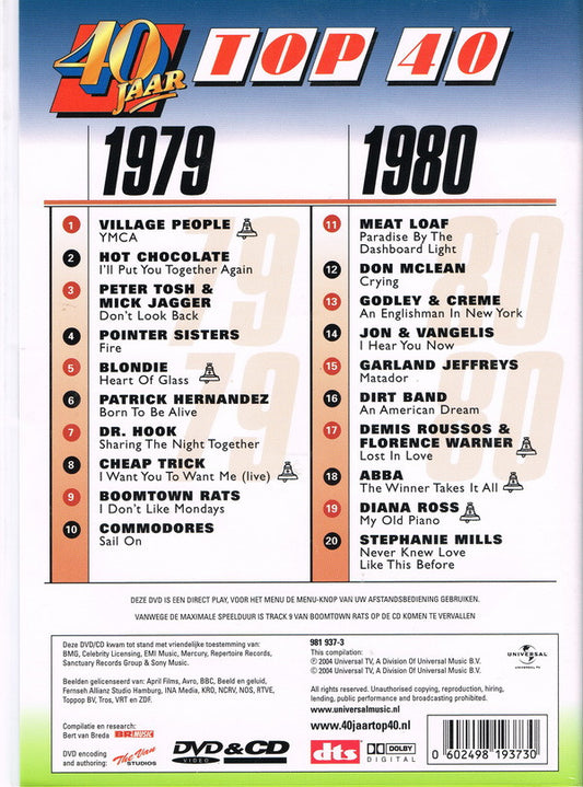 Various : 40 Jaar Top 40 - 1979-1980 (CD, Comp + DVD-V, Comp, PAL)