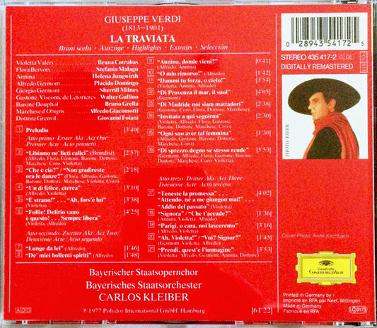 Carlos Kleiber, Chor Der Bayerischen Staatsoper, Bayerisches Staatsorchester, Placido Domingo, Ileana Cotrubas, Sherrill Milnes : La Traviata (Auszüge • Highlights • Extraits) (CD, Album, RE)