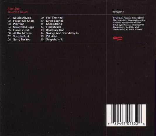 Roni Size : Touching Down (CD, Album, Mixed, Jew)