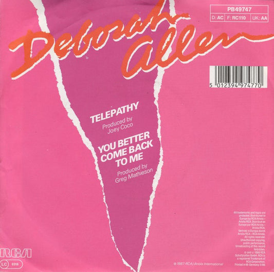 Deborah Allen : Telepathy (7", Single)
