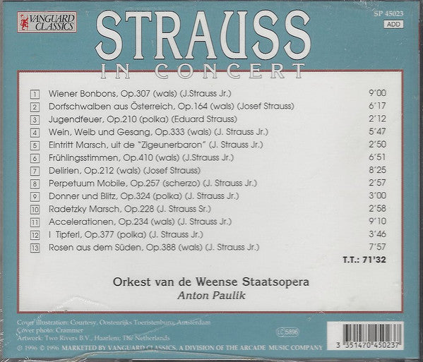 Johann Strauss Jr., Josef Strauß, Eduard Strauß, Orchester Der Wiener Staatsoper, Anton Paulik : Strauss In Concert (CD, Album, Comp)