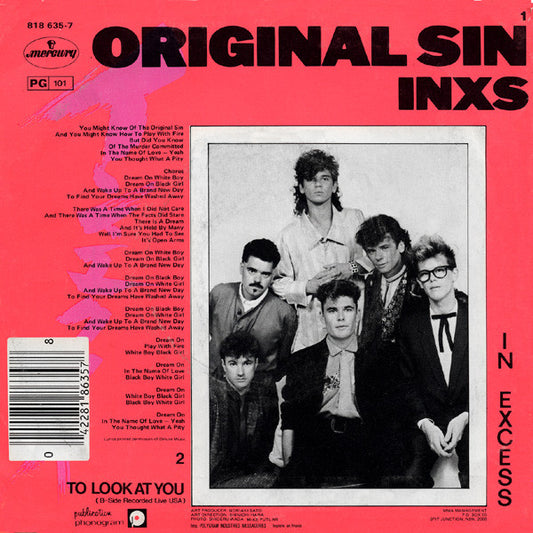 INXS : Original Sin (7", Single, Blu)