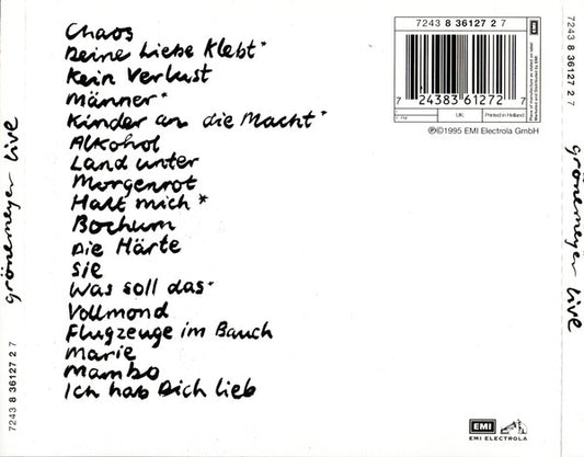 Herbert Grönemeyer : Grönemeyer Live (CD, Album)