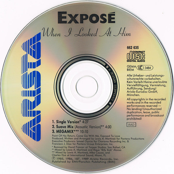Exposé : When I Looked At Him (CD, Maxi)