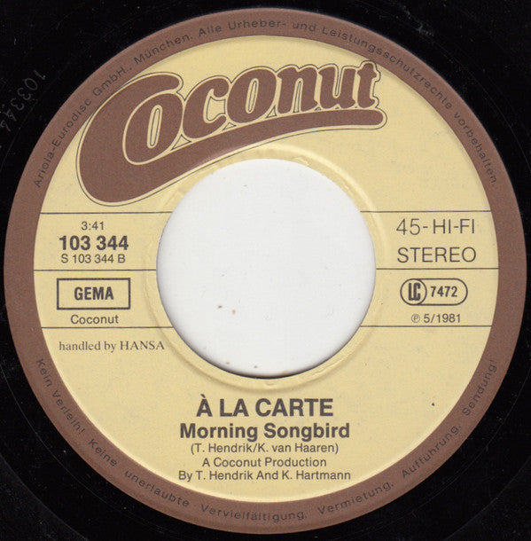 À La Carte : River Blue (7", Single)