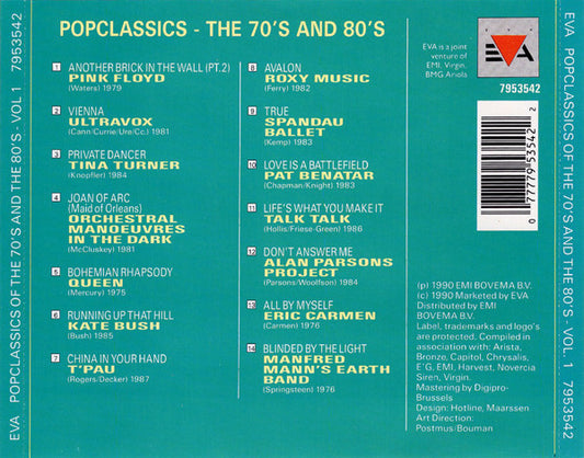 Various : Popclassics Of The 70's And 80's - Vol. 1 (CD, Comp)