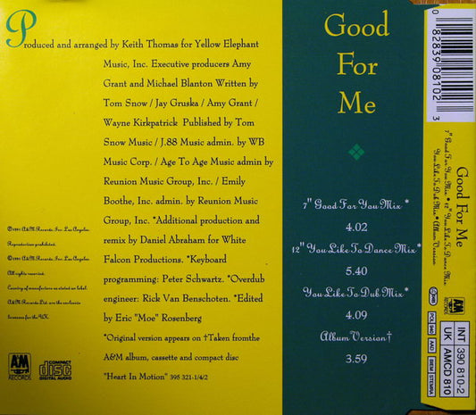 Amy Grant : Good For Me (CD, Single)
